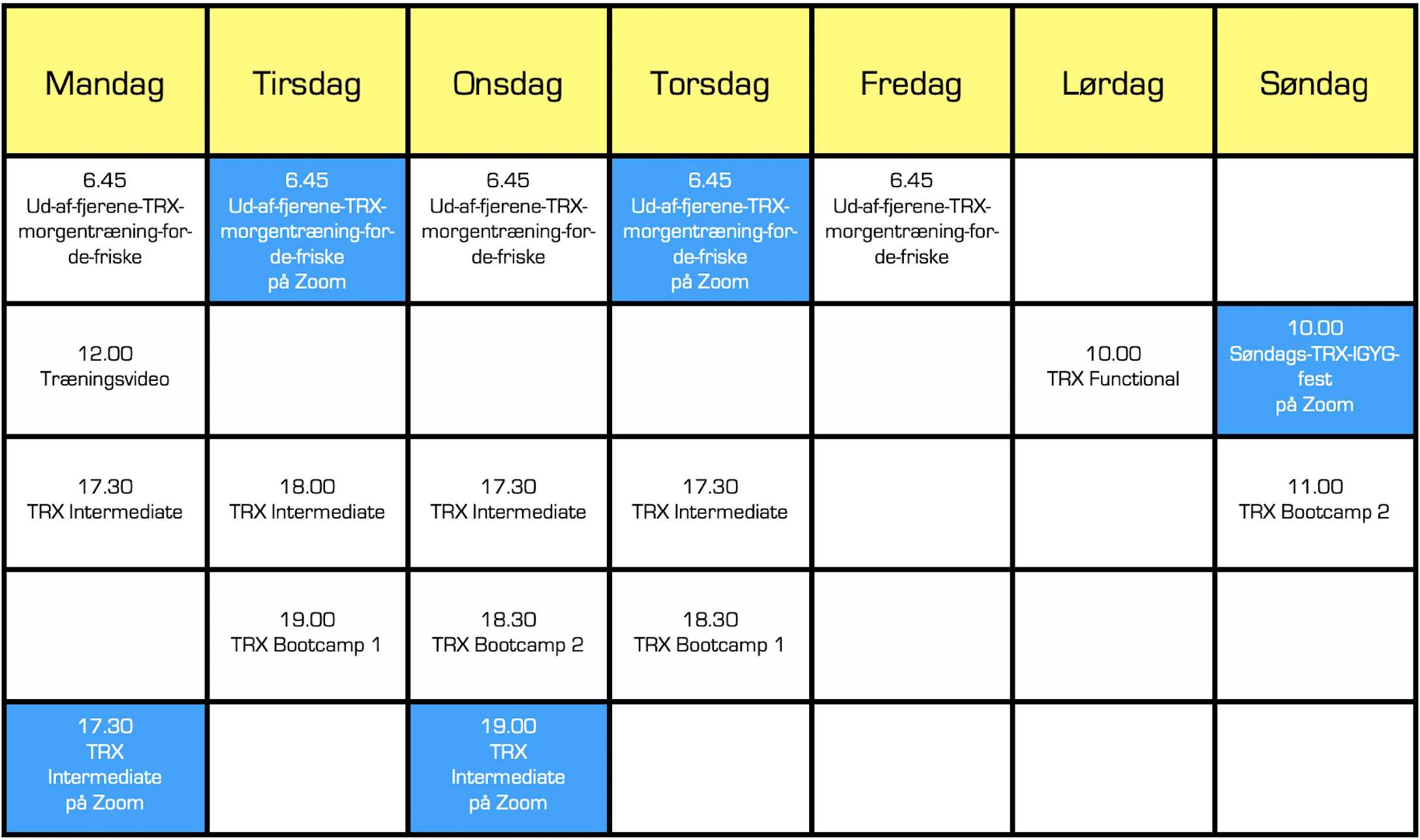 Holdplan På Zoom Fra D. 2. August - 23. September, Begge Dage Inklusiv. Image